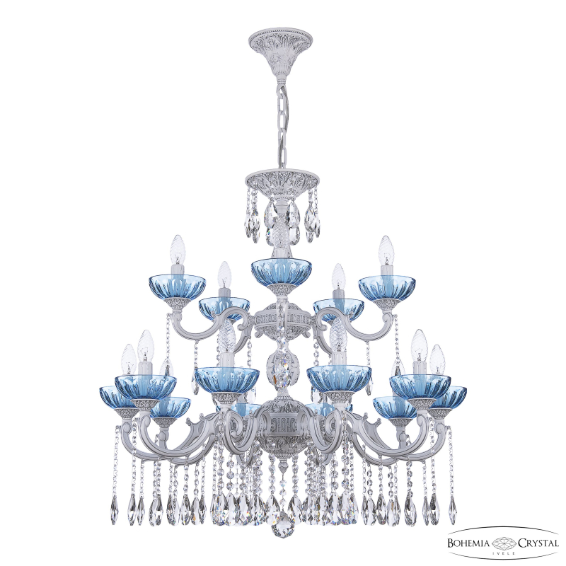 Подвесная люстра Bohemia Ivele Crystal AL78101/10+5/250/2D A WMN P Aquamarine/M-1H