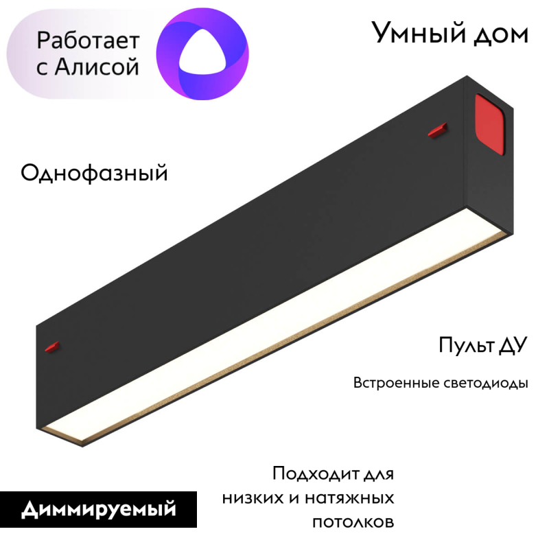 Трековый светодиодный светильник Denkirs DK8003-BK
