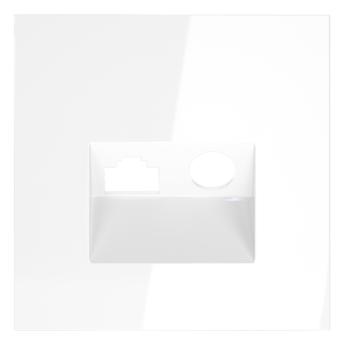 Накладка для розетки TV+RJ45 кат. 6 Voltum S70 (белый глянцевый) VLS002701