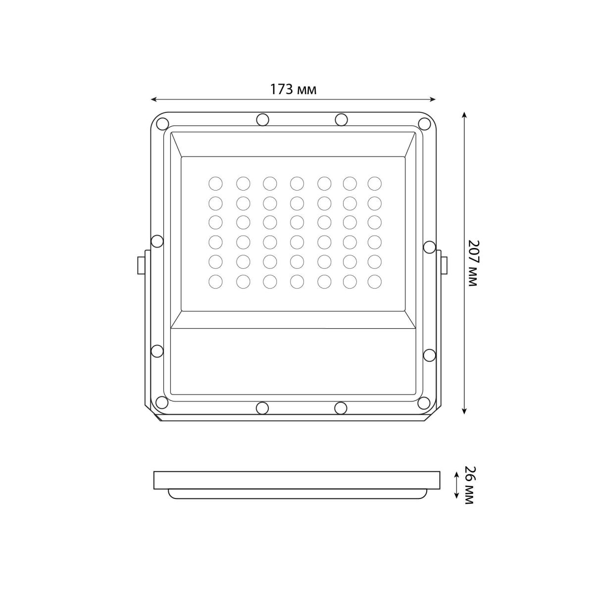Прожектор Uniel ULF-F51D-50W/6500K IP65 200-240V GREY UL-00012758