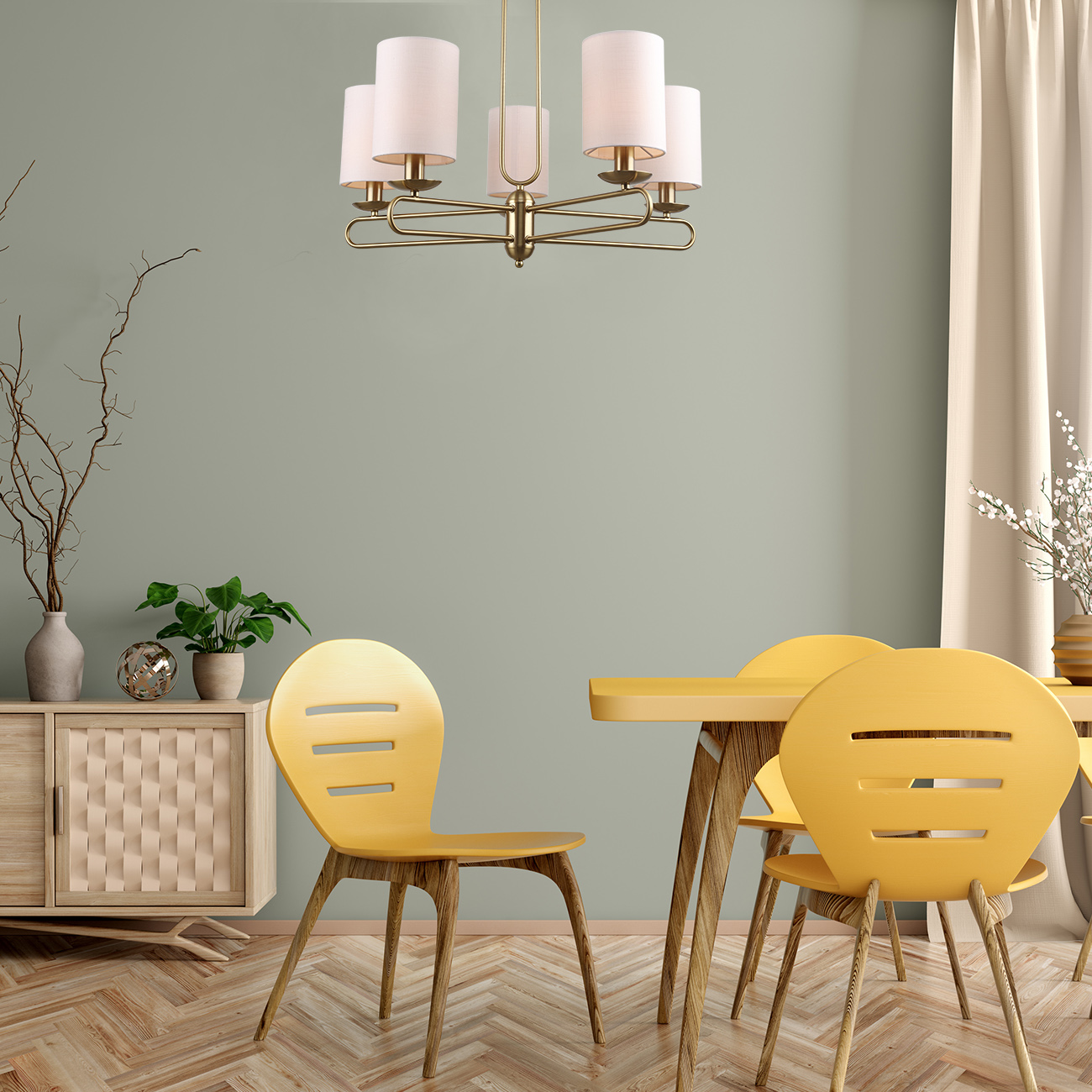 Люстра на штанге Escada Eclipse 10166/5PL Brass