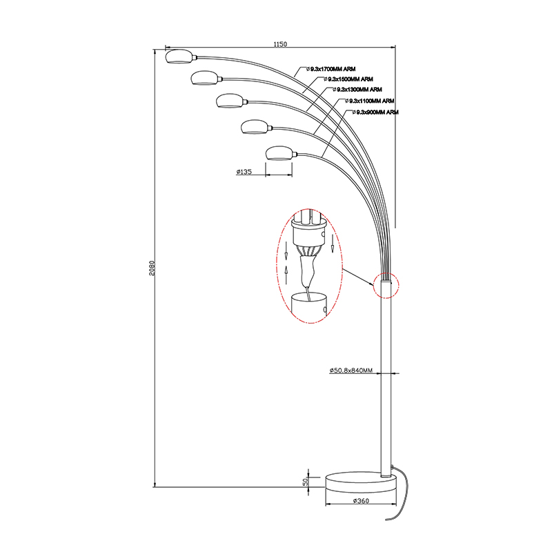 Торшер Zumaline VENTI TS-5805G