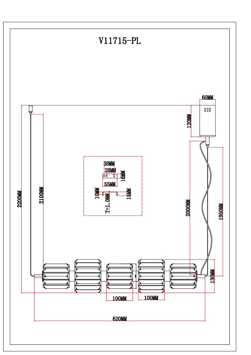 Подвесной светильник Moderli Prismique V11715-PL