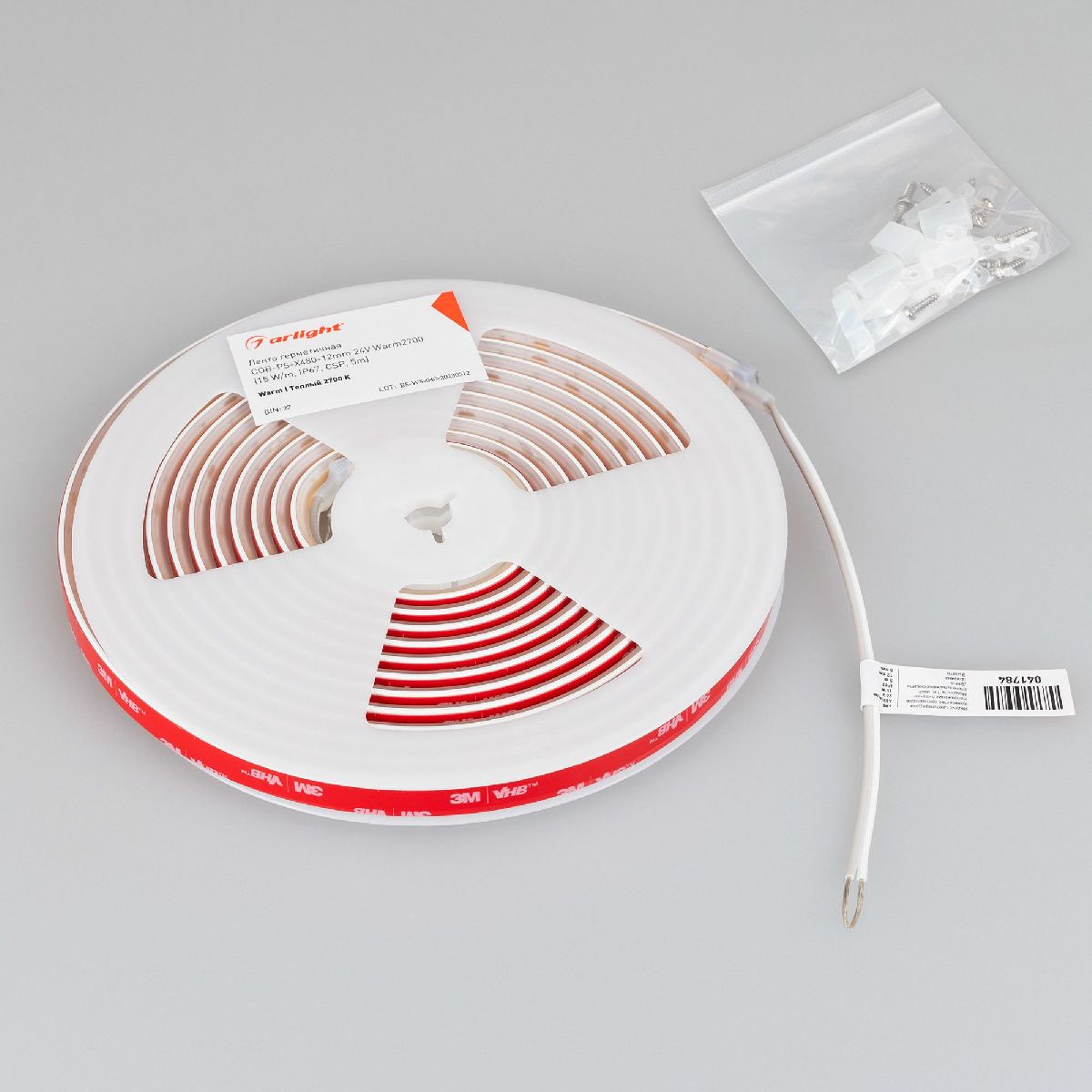 Светодиодная лента герметичная Arlight COB-PS-X480-12mm 24V Warm2700 (15 W/m, IP67, CSP, 5m) 041784