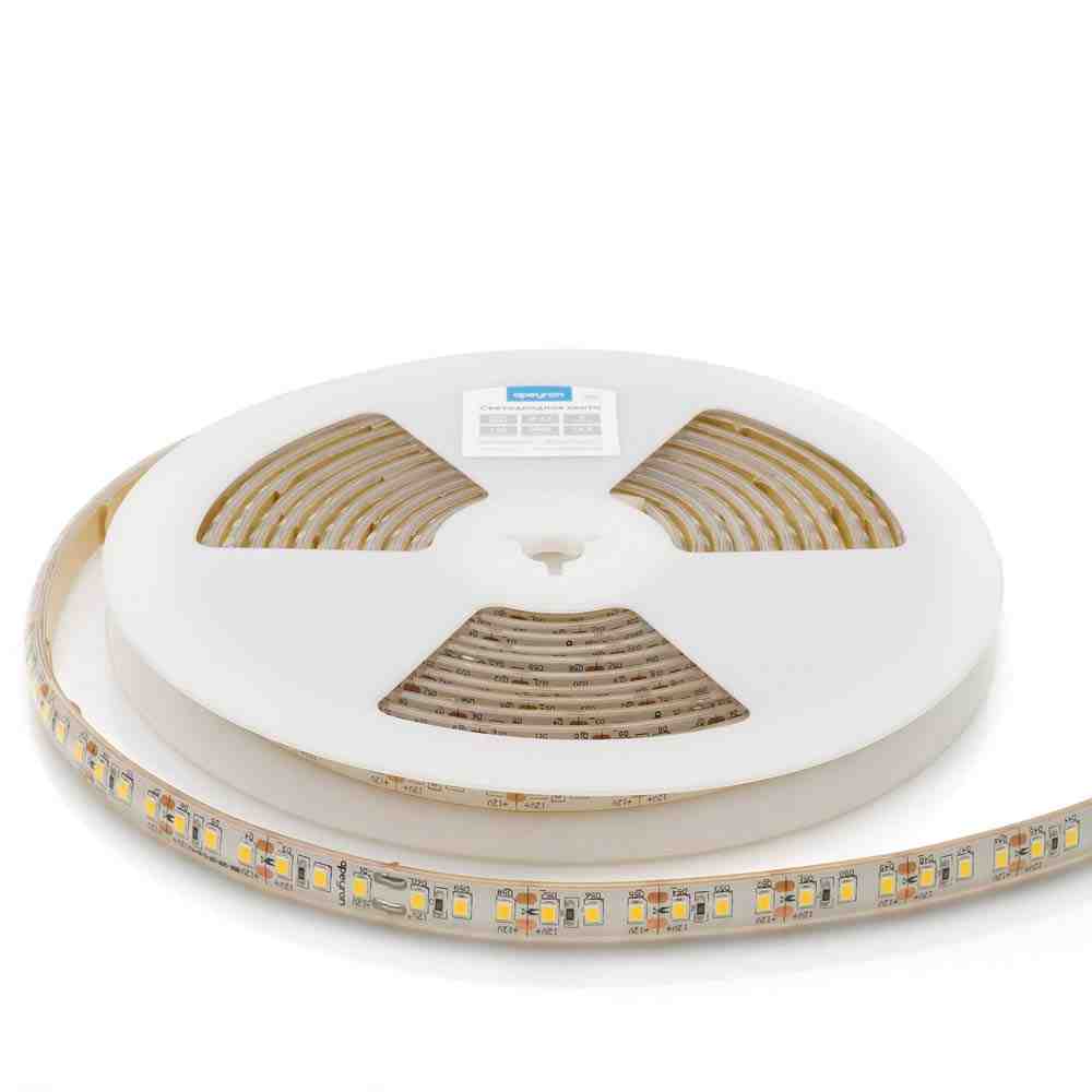 Светодиодная влагозащищенная лента Apeyron 12В 2835 10Вт/м 3000К 1000Лм/м 5м IP68 00-128