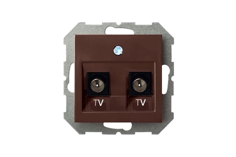 Розетка телевизионная двойная (TV) F-разъем Liregus Epsilon 28-1421