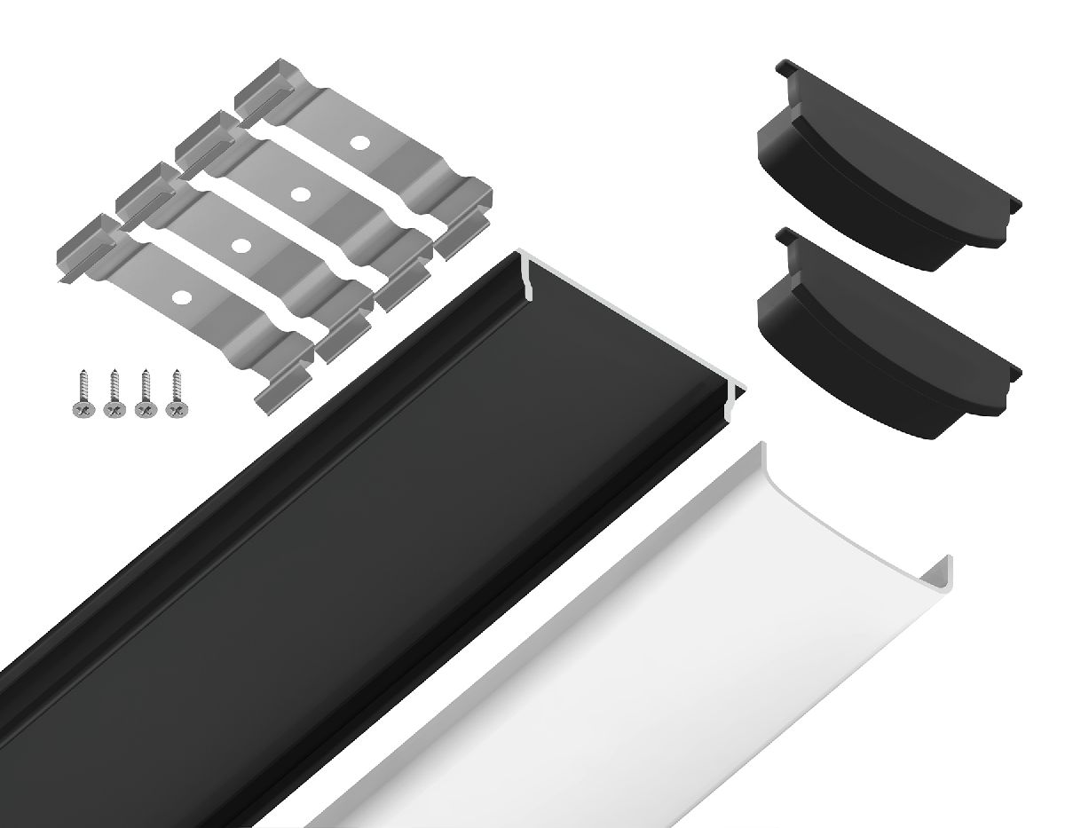 Алюминиевый накладной профиль Ambrella Light Alum Profile GP1600BK