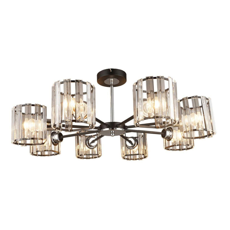 Люстра на штанге IMEX MD.4057-8-S BK+CH