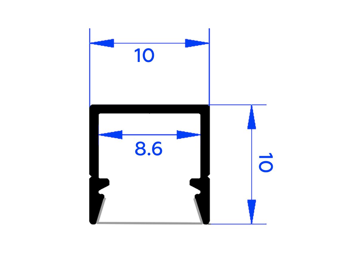 Профиль накладной для светодиодной ленты до 8мм Ambrella Light Illumination GP1650AL