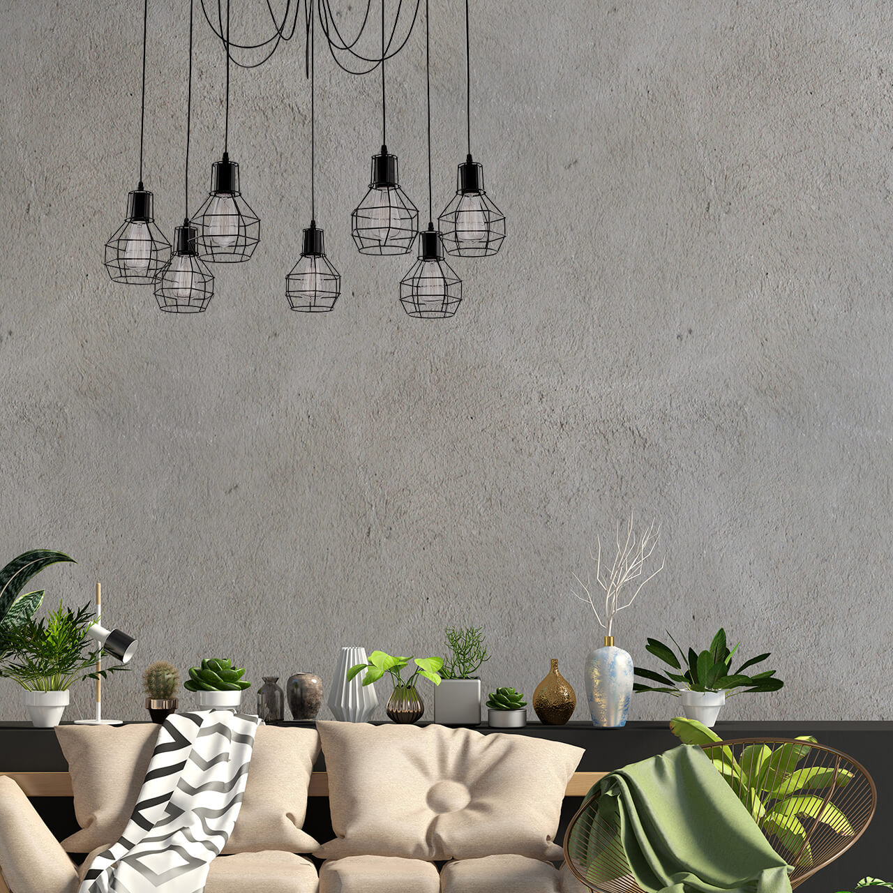 Подвесная люстра Arte Lamp A1109SP-7BK