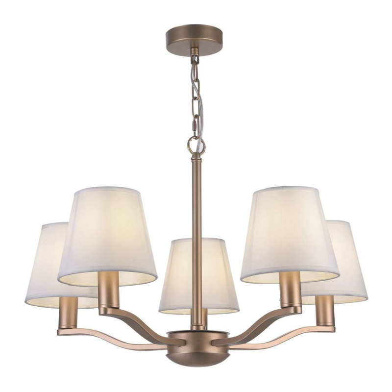 Подвесная люстра с абажуром из ткани Freya Marika FR5671PL-05G