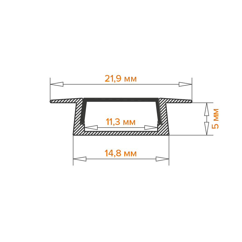Профиль встраиваемый Wolta WAP-I 22/6/2000-B