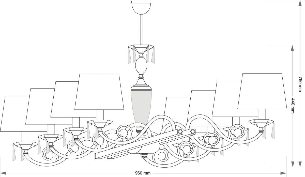 Подвесная люстра Kutek Monza MON-ZWL-8 (N/A)