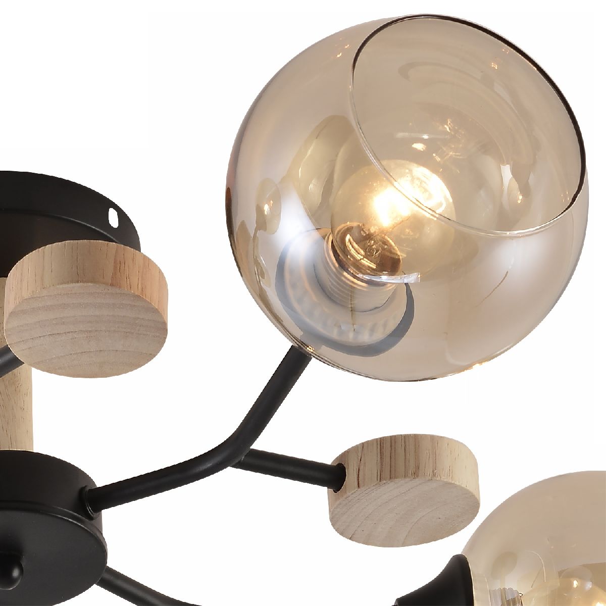 Люстра на штанге Reluce 01501-0.3-05 BK+WOOD