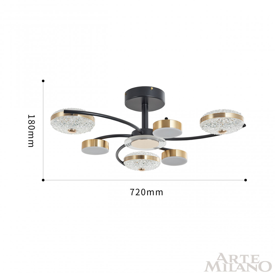 Потолочная люстра Arte Milano Ferrara 279169/3+3 BK/GD