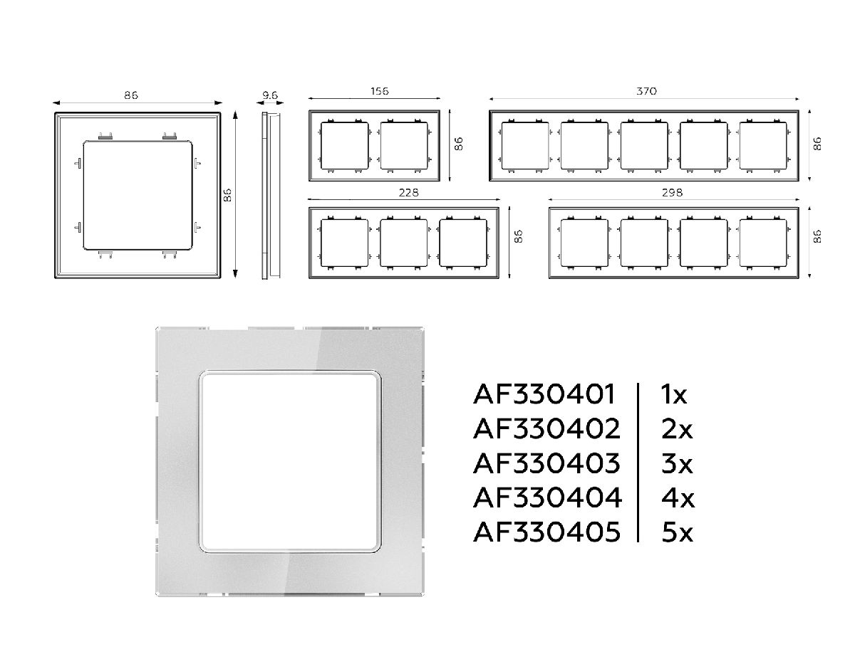 Рамка пятиместная Ambrella Volt Platos AF330405