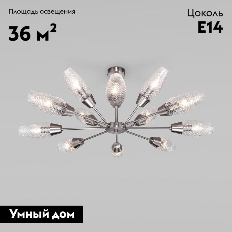 Потолочная люстра Eurosvet Thalia 60140/12 сатин-никель