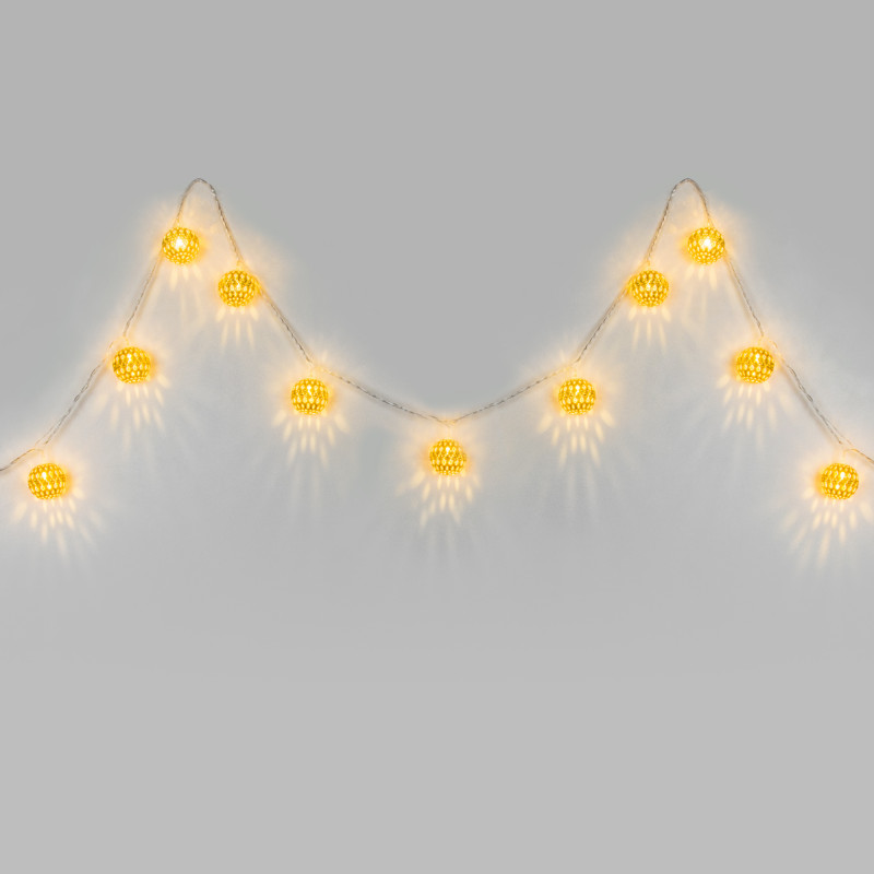 Светодиодная нить Eurosvet 400-003 золото/теплый белый с эффектом мерцания 2,8м IP20