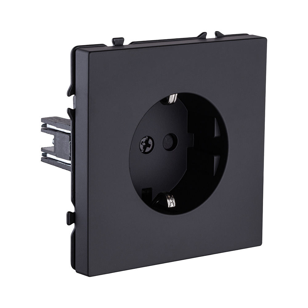 Розетка штепсельная SCHUKO 16A/250 В, черный матовый Kollinger Eclipse EC-014BK