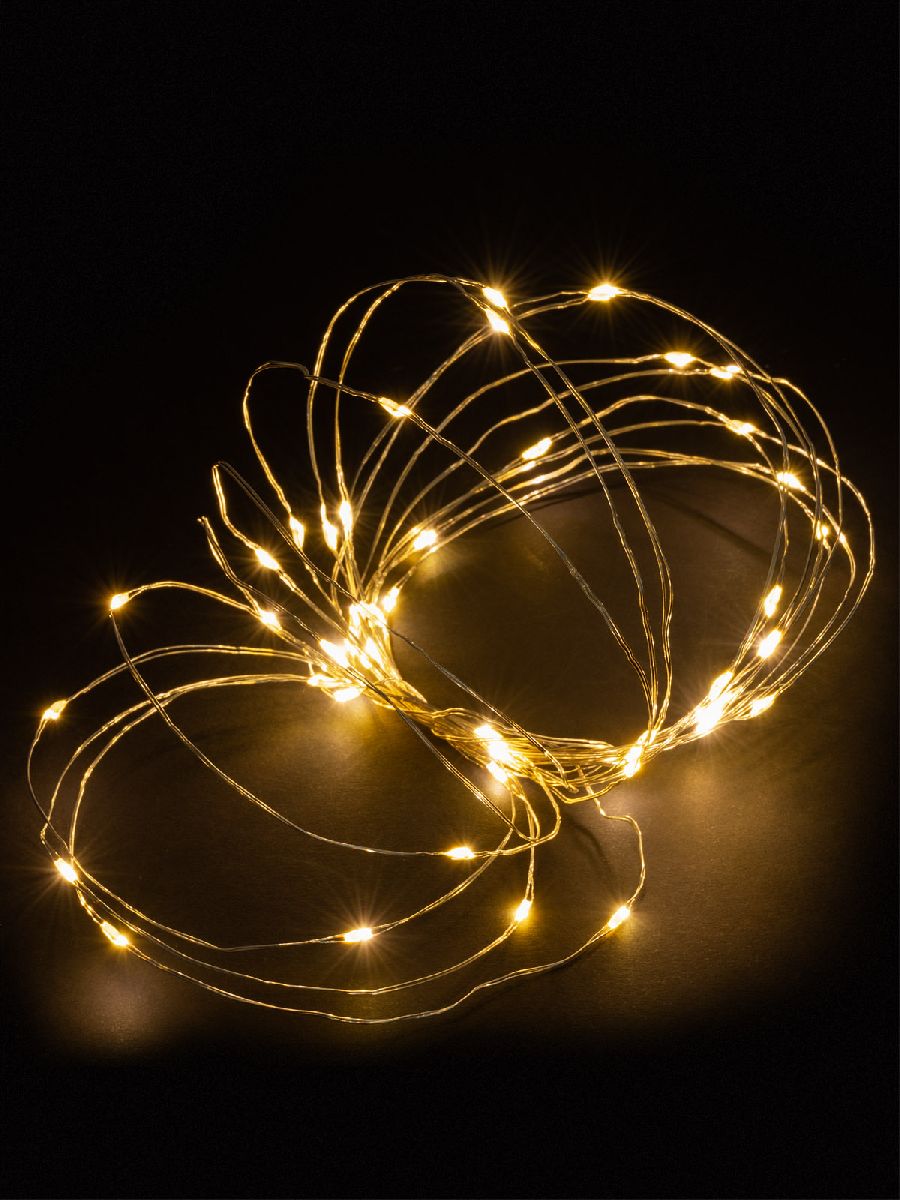 Светодиодная гирлянда TDM Electric Роса50 3хАА теплый белый без мерцания SQ0361-0052