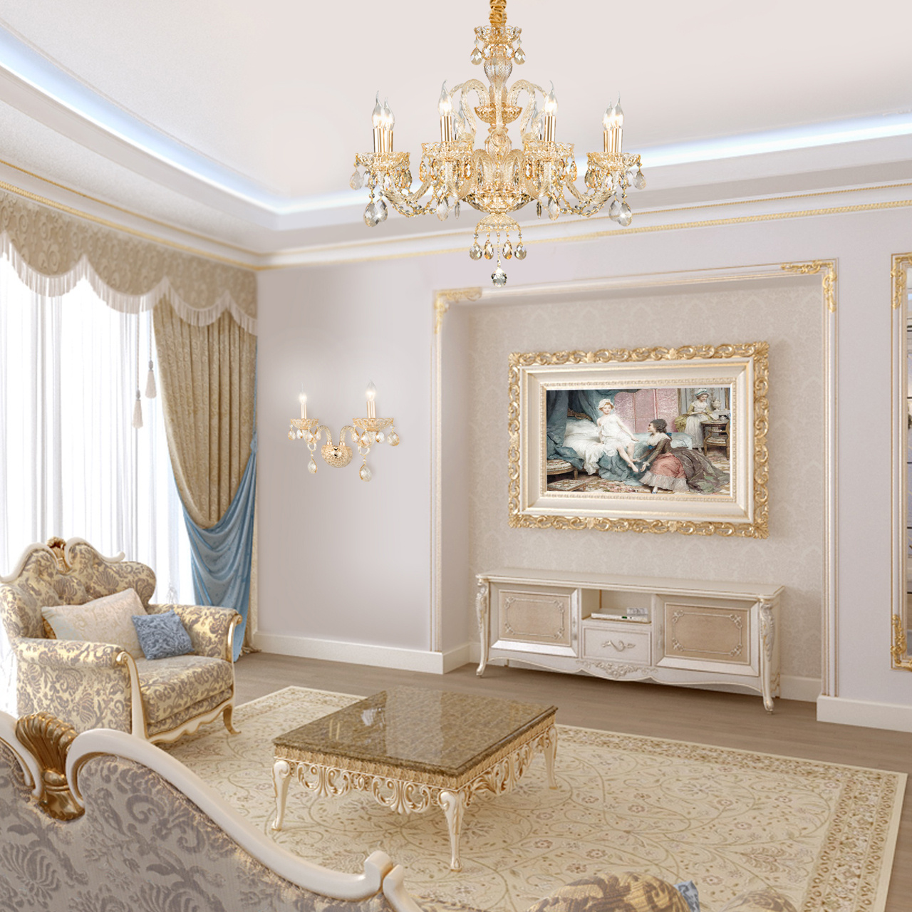 Бра Eurosvet Alcedo 10097/2 золото/тонированный хрусталь Strotskis