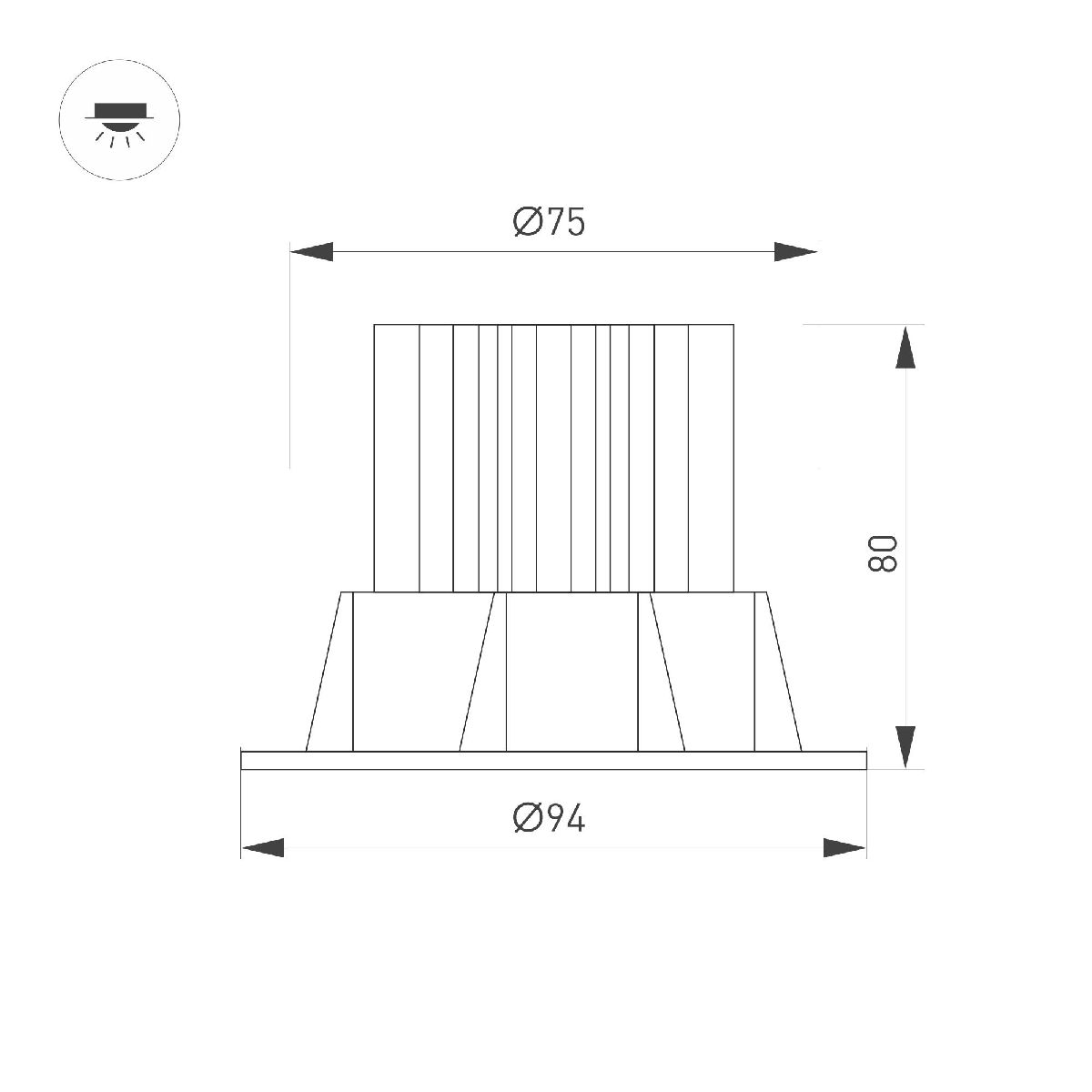 Встраиваемый поворотный светильник Arlight  MS-ATOLL-BUILT-TURN-R94-10W 039067