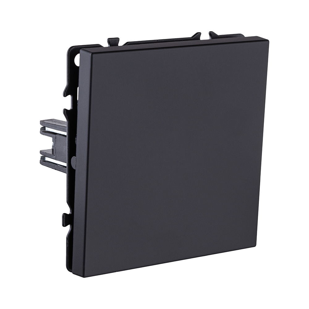 Выключатель 1-клавишный проходной 10А/250В, черный матовый Kollinger Eclipse EC-002BK