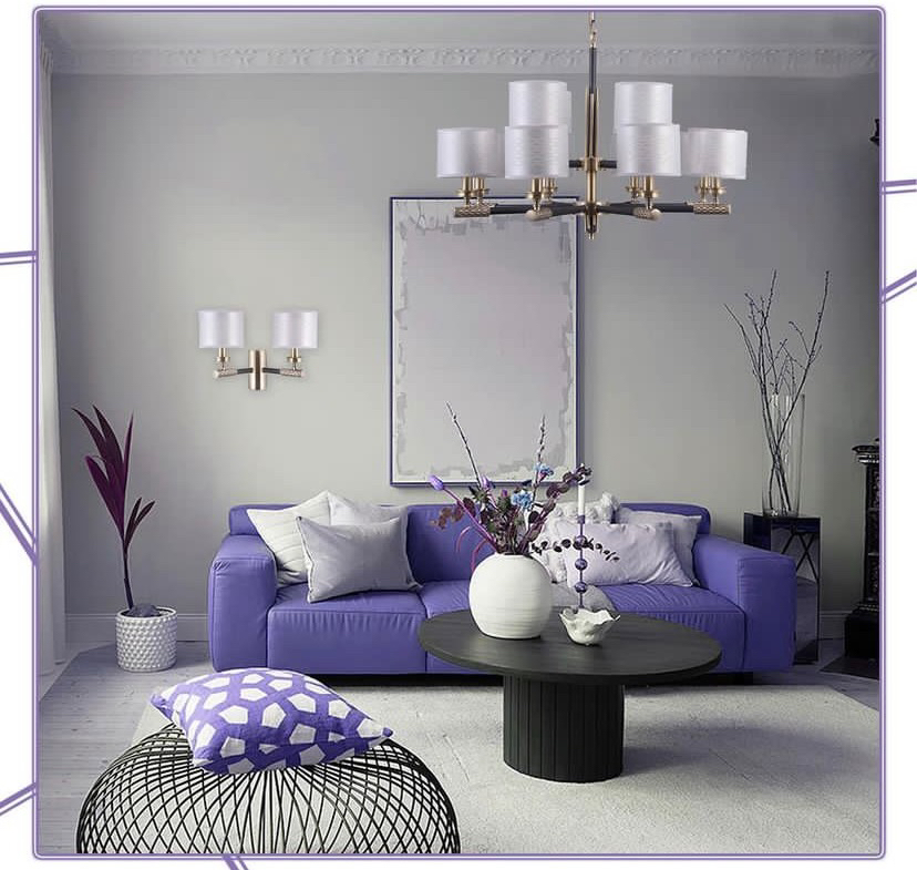 Подвесная люстра Elvan LU-39320/12-E14-BrBlWh