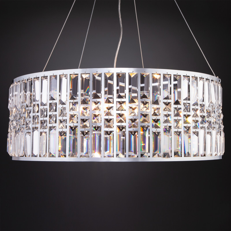 Подвесная люстра Eurosvet Lory 10116/8 хром/прозрачный хрусталь Strotskis