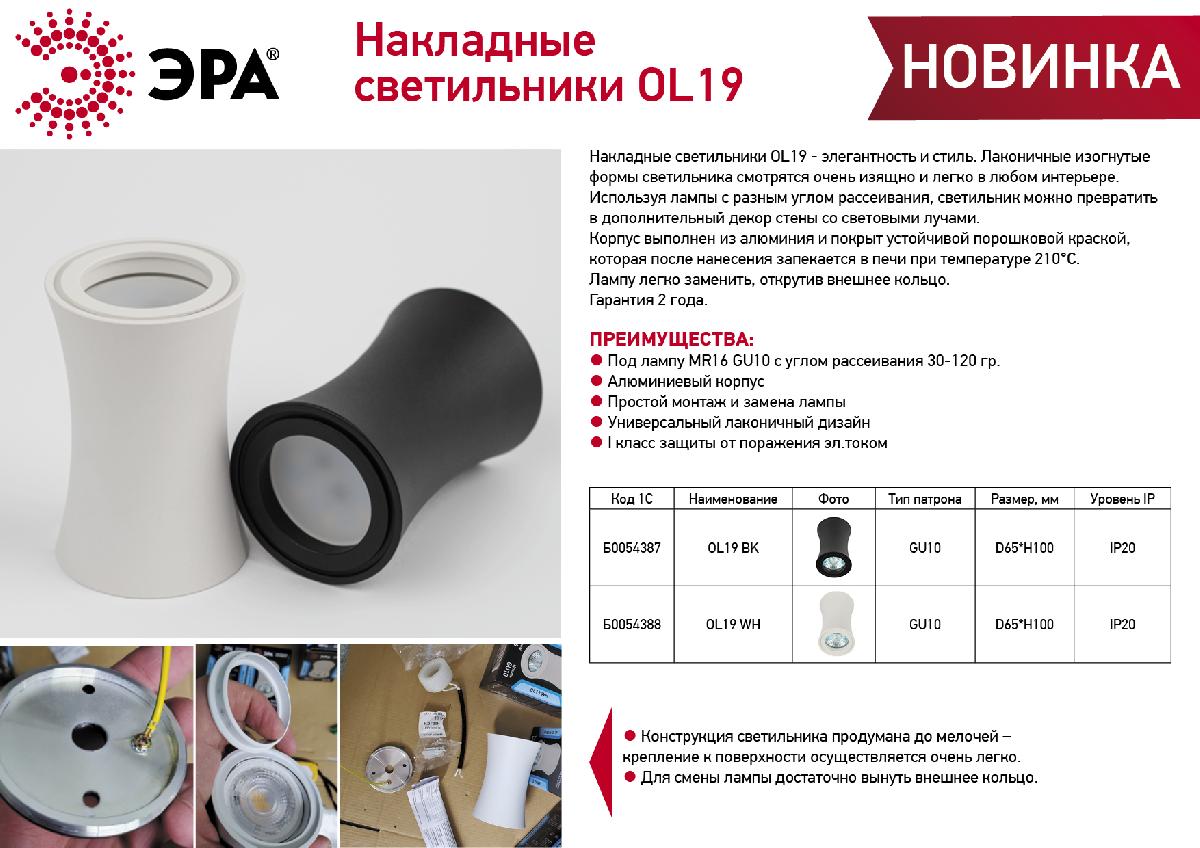 Накладной светильник Эра OL19 WH Б0054388