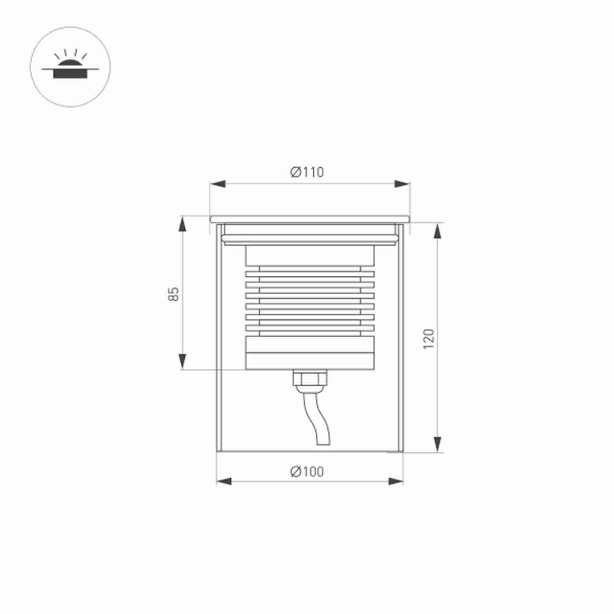 Ландшафтный светильник Arlight LTD-Ground-R110-15W Day4000 033578