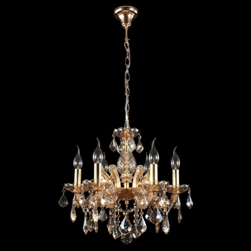 Подвесная люстра Crystal Lux Ines SP6 Gold/Amber