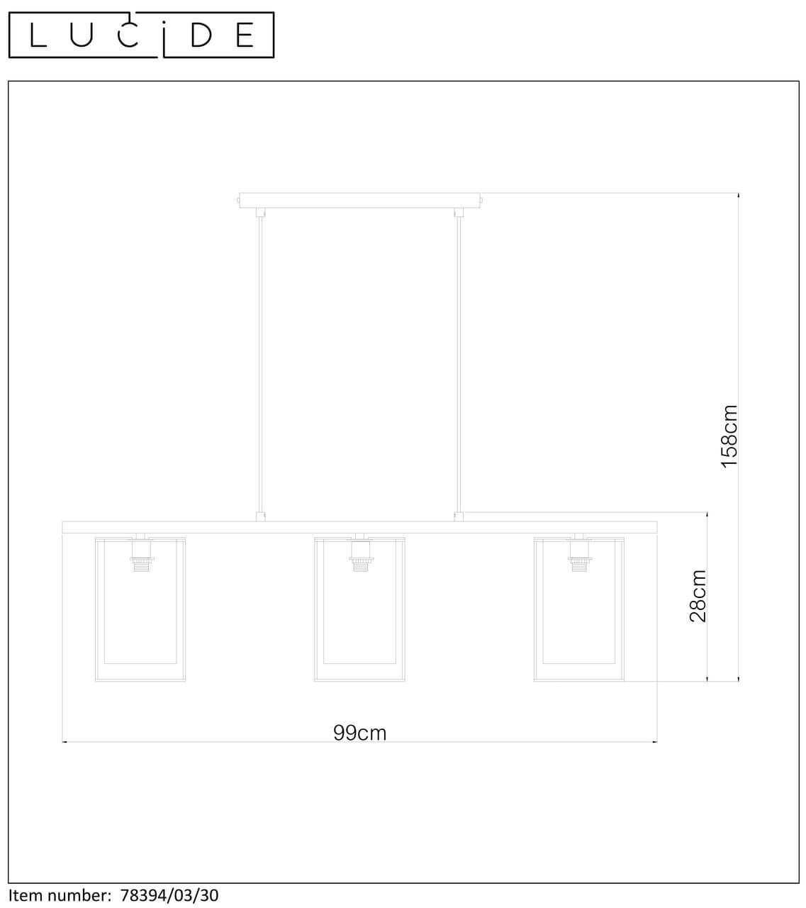 Подвесной светильник Lucide DOUNIA 78394/03/30