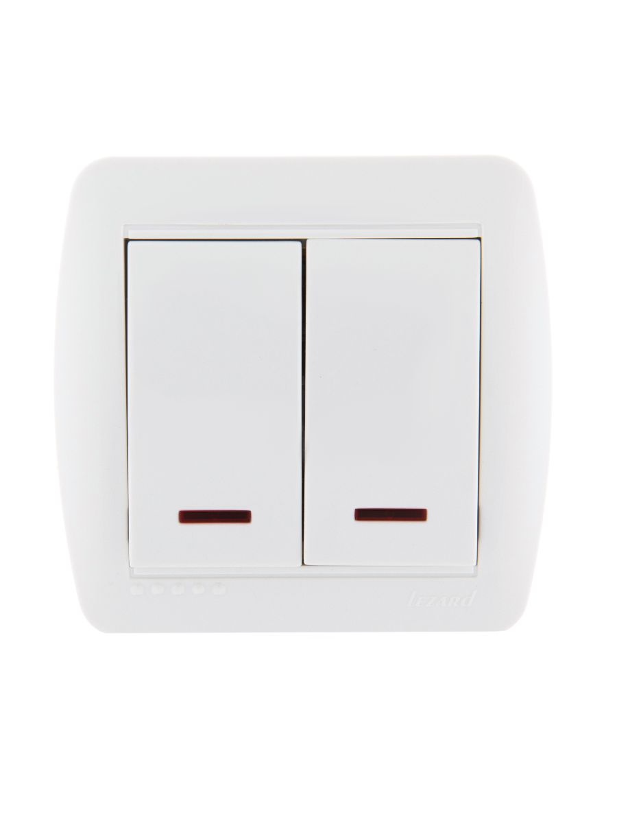 Выключатель двойной с подсветкой Lezard Demet 711-0200-112