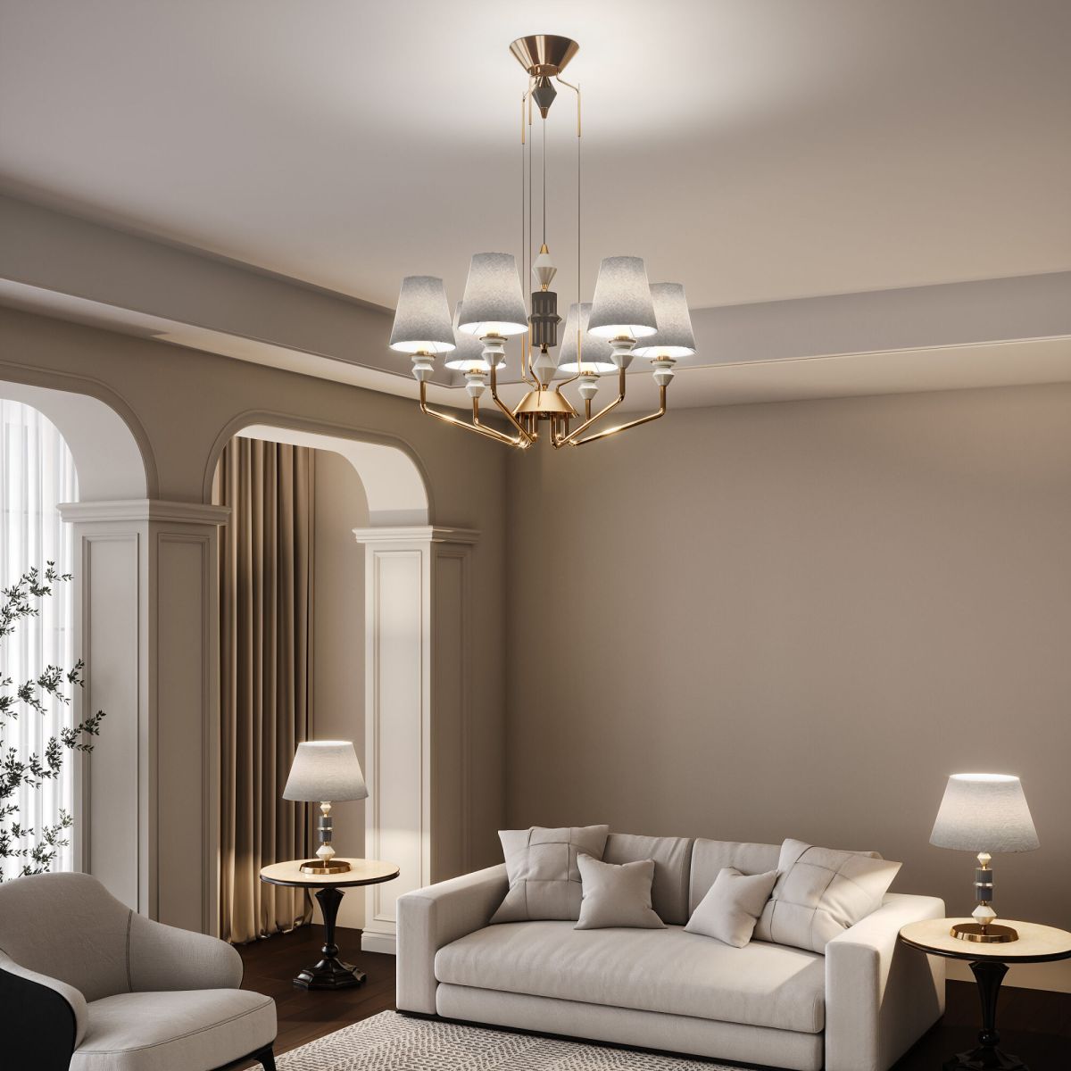 Подвесная люстра Eurosvet Olaria 101012/6 латунь Smart a071403