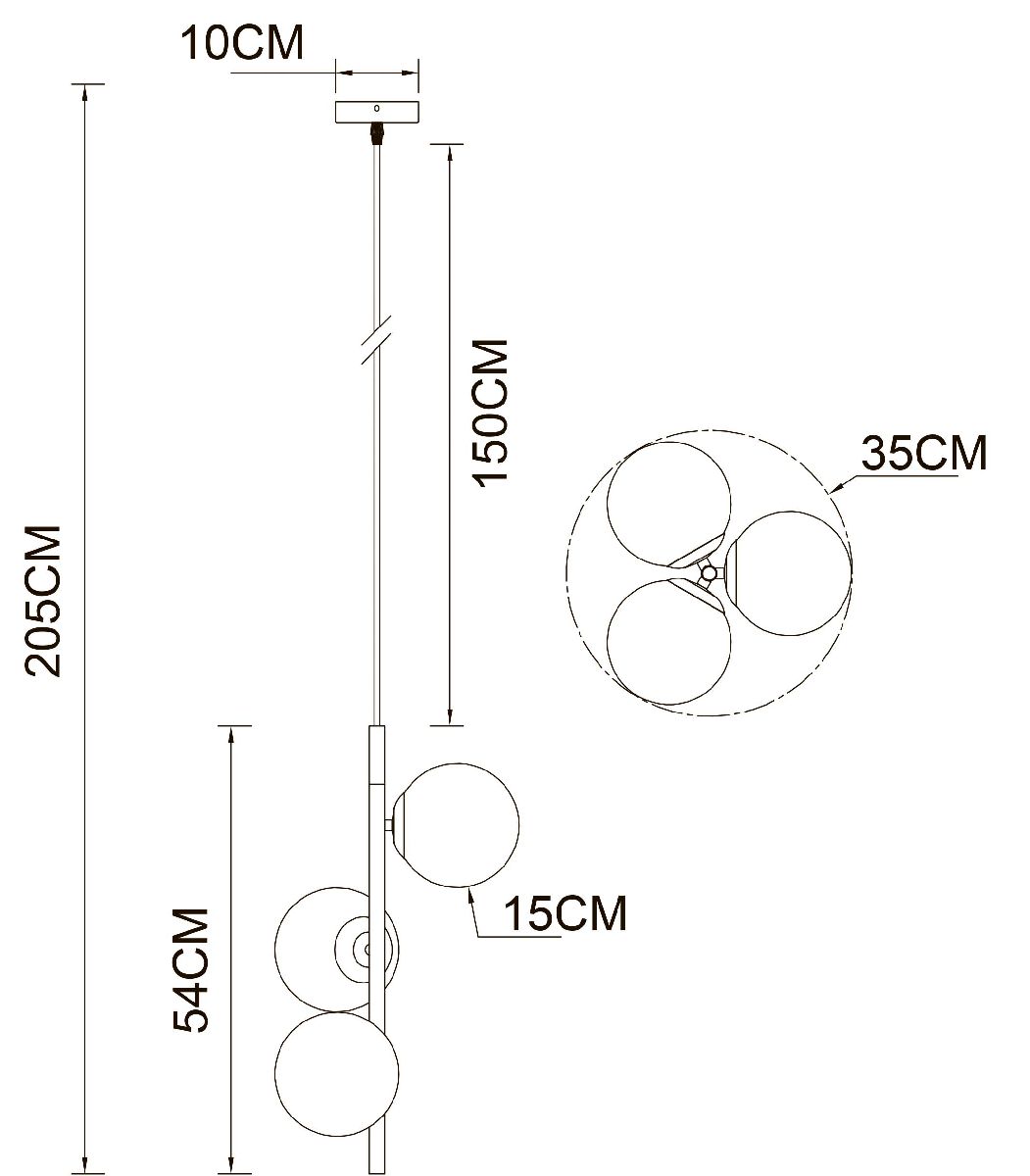 Подвесной светильник Arte Lamp Alcor A2224SP-3BK