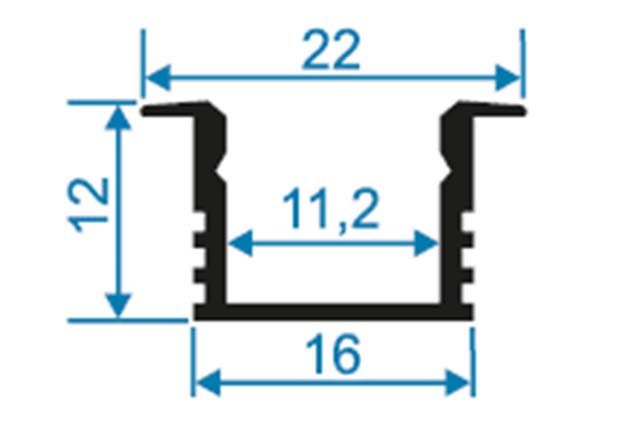 Профиль встраиваемый Apeyron ширина ленты до 10мм 08-11-01