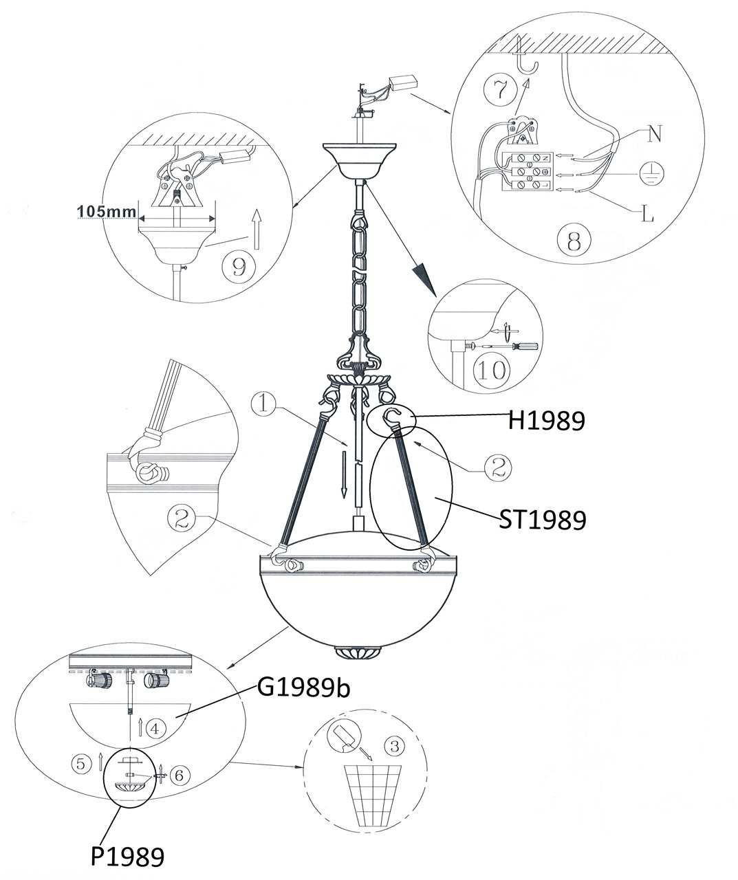 Подвесной светильник Odeon Light Alicante 1989/2
