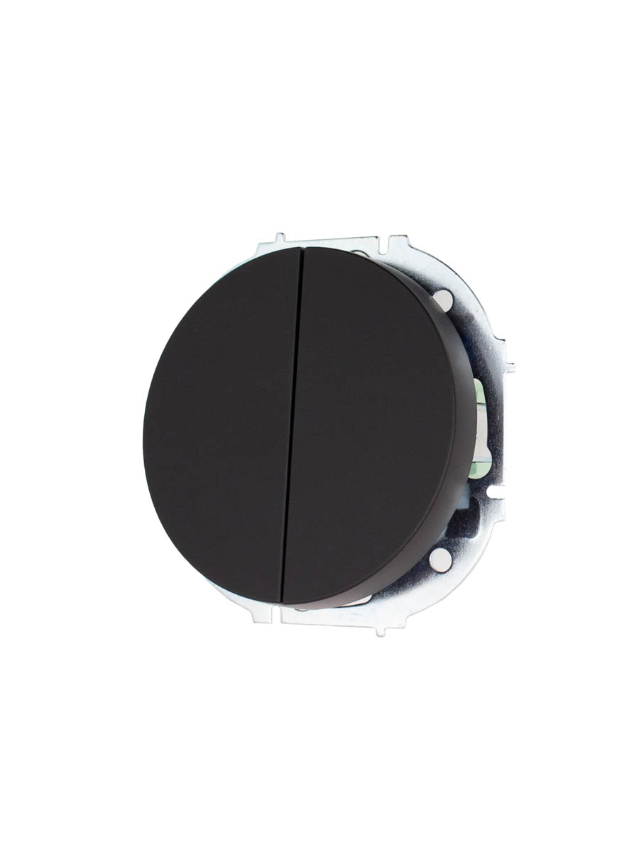 Выключатель двойной чёрный бархат Lezard Osen 743-4288-101