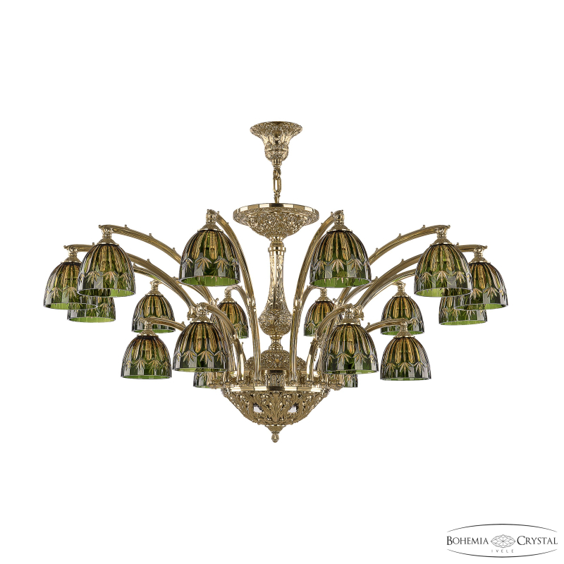 Подвесная люстра Bohemia Ivele Crystal Verona 72111/12+6/420 AZ G P1 D Amber-Green/H-1I