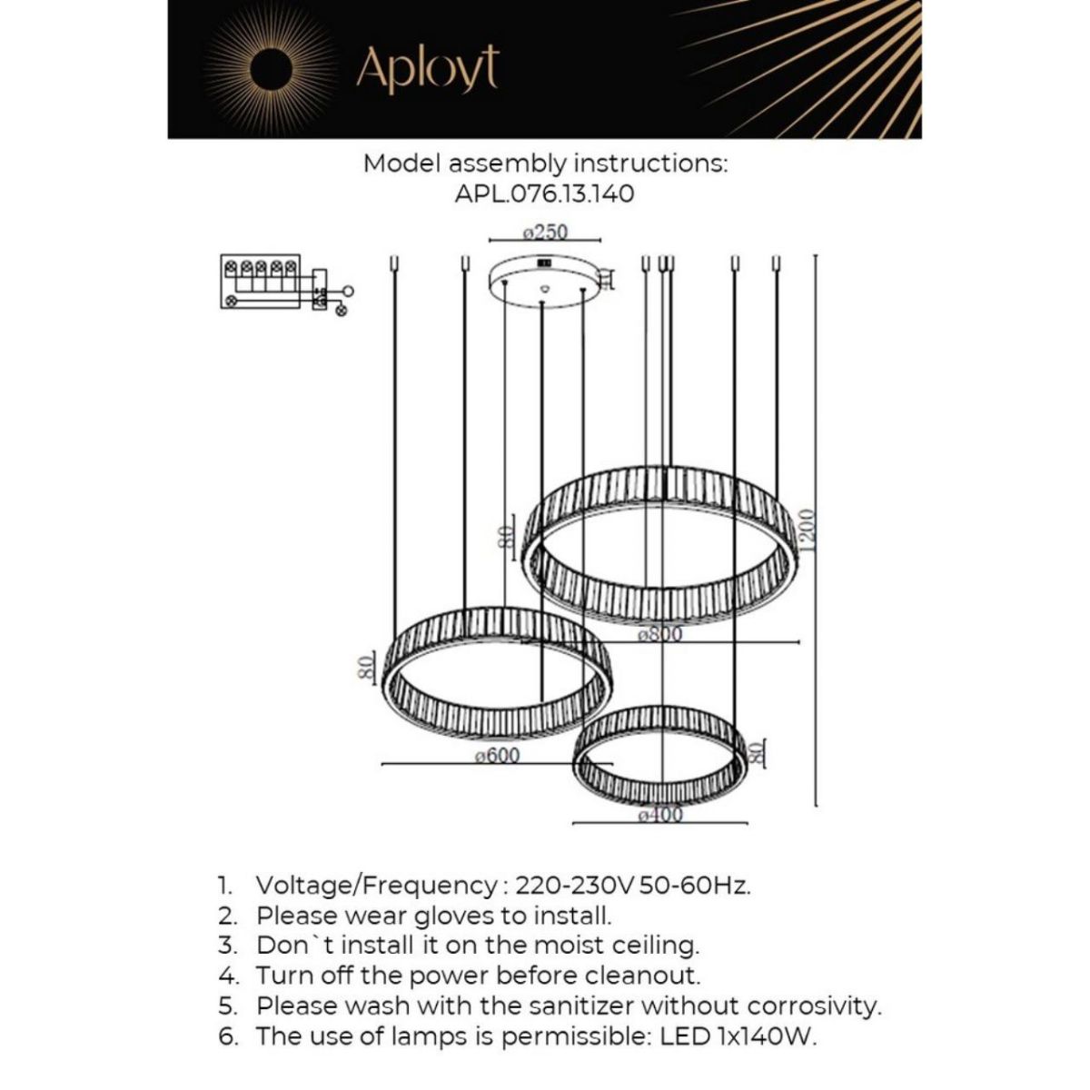 Подвесная люстра Aployt Oriann APL.076.13.140