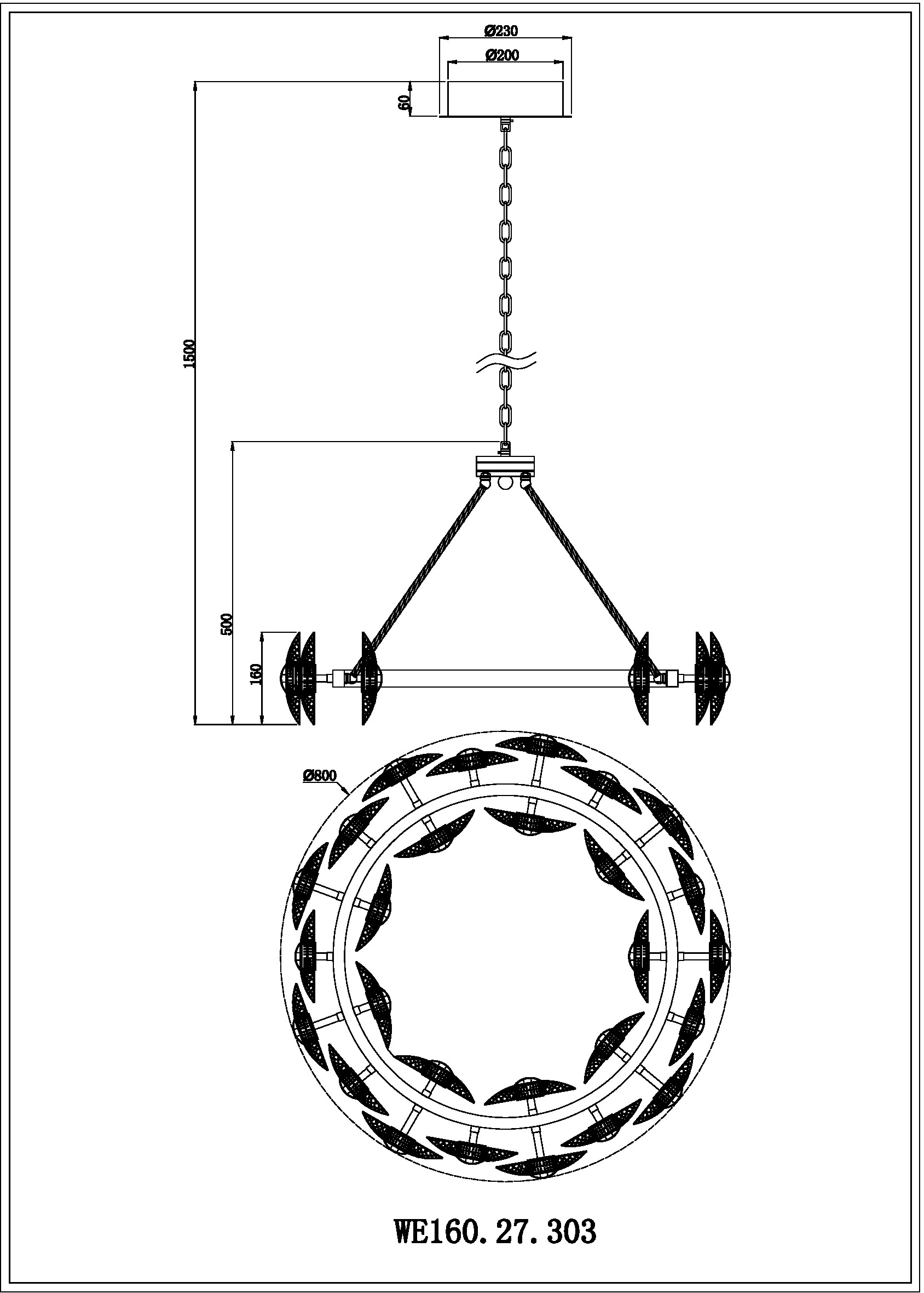 Подвесная люстра Wertmark Pamela WE160.27.303