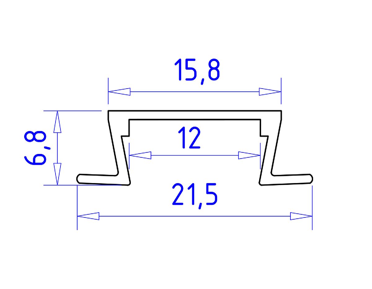 Алюминиевый встраиваемый профиль Ambrella Light Alum Profile GP1001AL