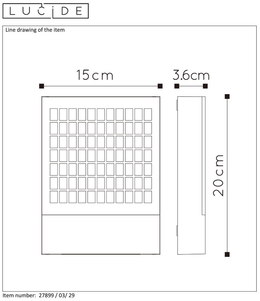 Уличный настенный светодиодный светильник Lucide DIGIT 27899/03/29