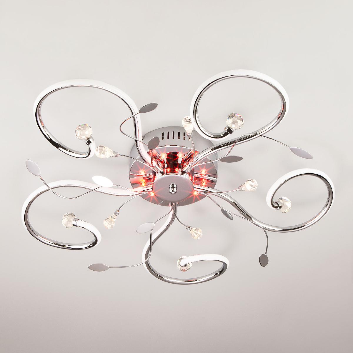 Потолочная светодиодная люстра Eurosvet Curl 90129/5 хром