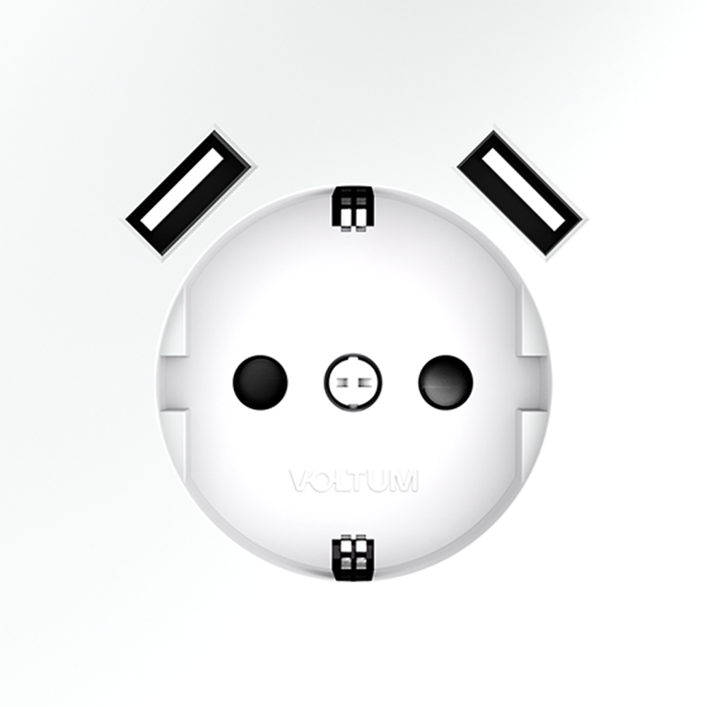 Розетка с USB Voltum S70 VLS040402 (белый матовый)