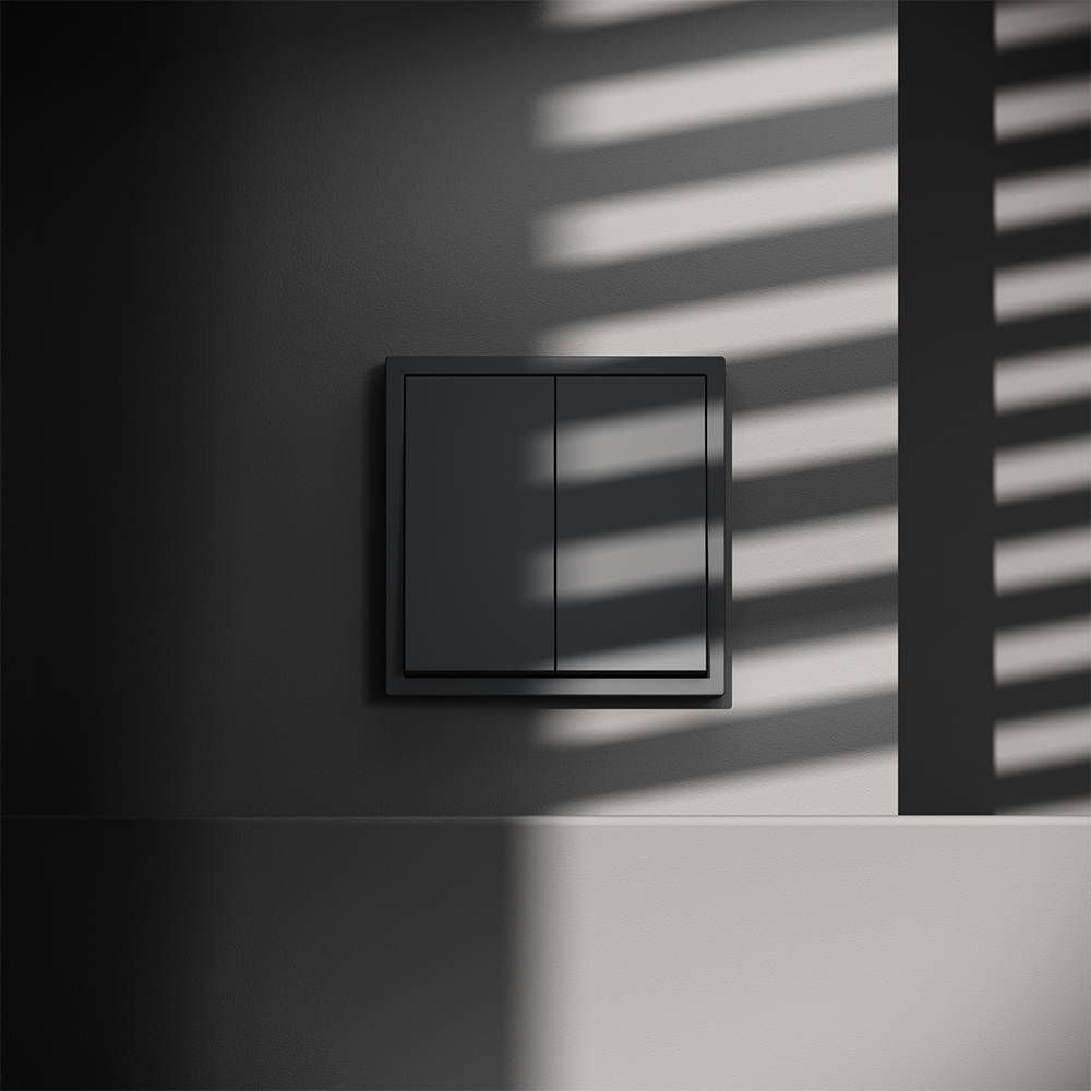 Выключатель двухклавишный Voltum S70 VLS020107 (графит)