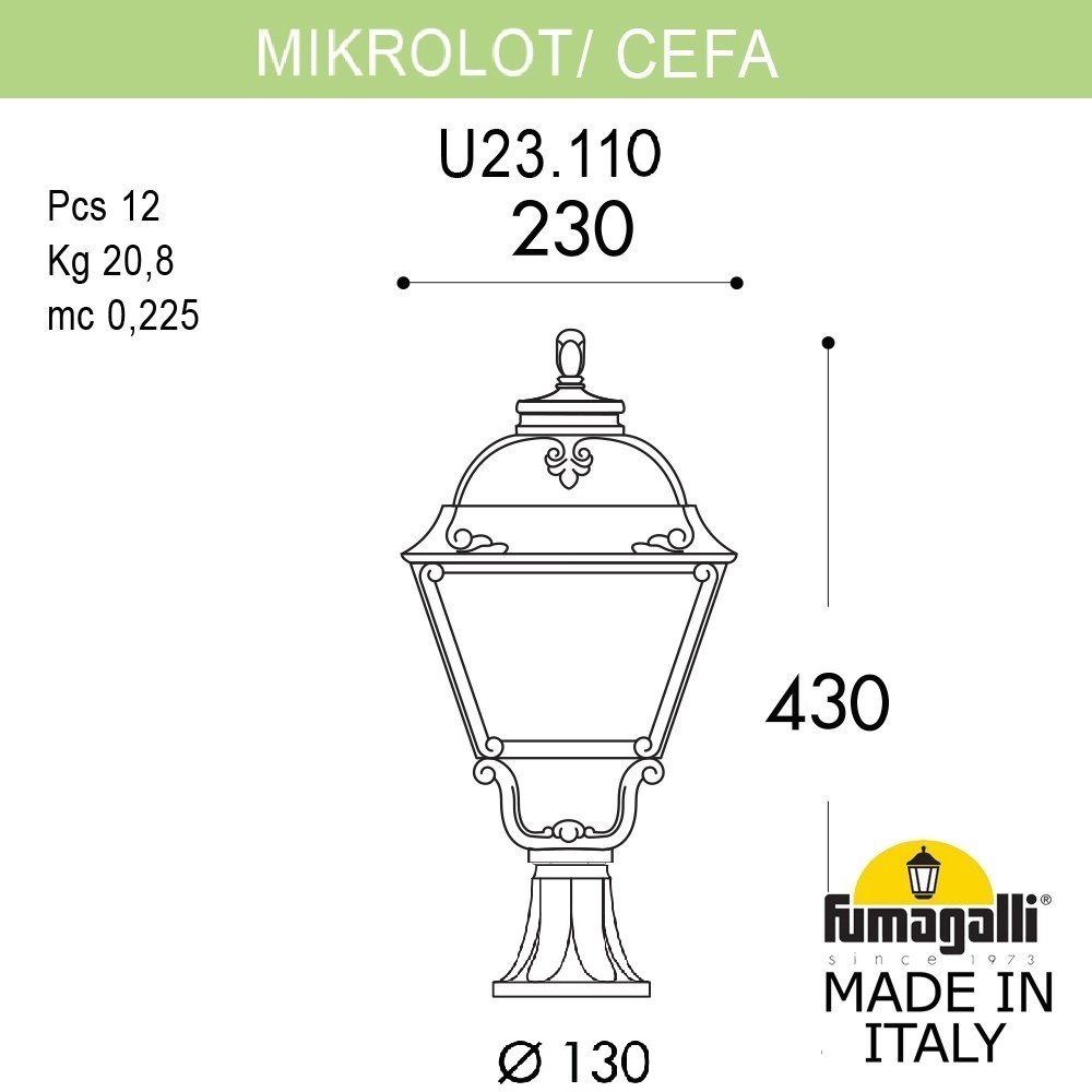 Ландшафтный светильник Fumagalli MIKROLOT/CEFA U23.110.000.BXE27