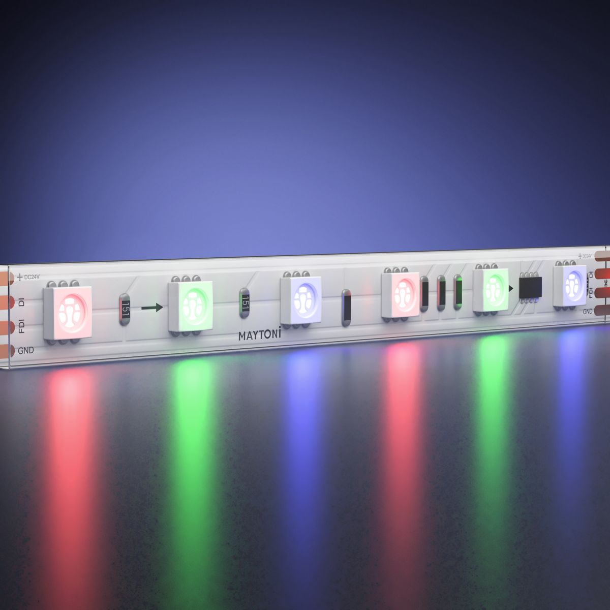 Светодиодная лента Maytoni Led Strip 24В 5050 14,4Вт/м RGB 5м IP68 201249