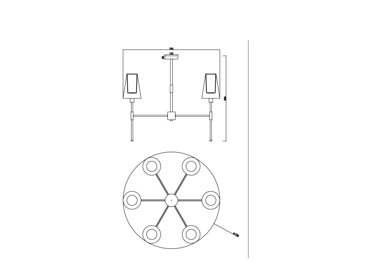 Люстра на штанге Freya Tida FR5196PL-06CH